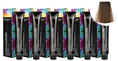 PostQuam - 6er Pack Professionelle Haarfarben mit Hoher Deckkraft - Permanente Haartönung 100% Grauabdeckung Gleichmäßige und Dauerhafte Natürliche Haarfarbe - Mehr als 90 Haarfärbemittel