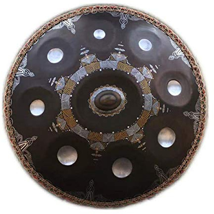 Stahlzungentrommel 22 Zoll 9 Noten Harmonische Trommel Handpan Trommel Schlaginstrument mit Tragetasche für Musik und Klangheilung Yoga Zen