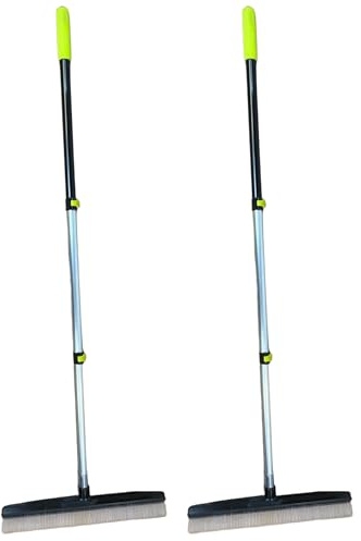 Room Groom Carpet Rake and Groomer with Telescoping 54 Adjustable Handle, Portable Design, Carpet Brush Ideal for Pet Hair, Refreshing High Pile Carpets and Artificial Turf, (Pack of 2)