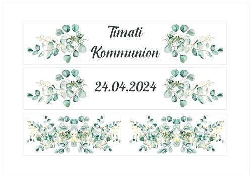 Tortenband Kommunion, Konfirmation oder Firmung aus Dekorpapier Plus