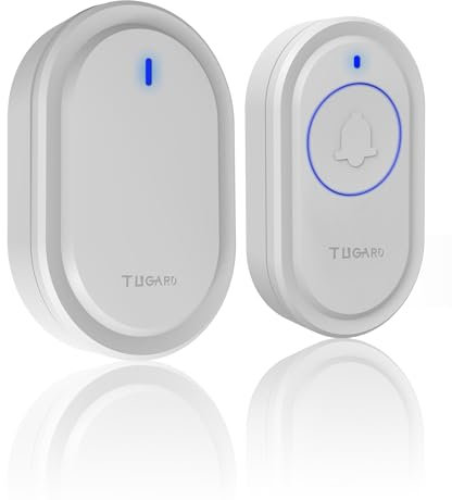 Campanello Senza Fili, Mini Campanello 500ft Range 0-110dB Mute Mode 39 Campanelli, 5 Livelli di Regolazione del Volume e Campanello con Luce LED,Facilmente Installare in Ufficio,Hotel,Casa,Villa,App