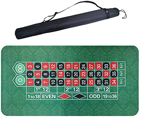 Professionelle Tisch-Roulette-Casino-Matte für Texas Holdem/Blackjack | Praktische, platzsparende, aufrollbare Casino-Glücksspiel-Tischmatte (Farbe: Grün, Größe: 180 x 90 cm)