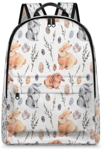 TropicalLife Osterrucksack für Herren, Damen, Kinder, Mädchen, Jungen, niedlicher Osterhasen-Rucksack, großes Fassungsvermögen, 23,5 l, Rucksack, Schule, Büchertasche, Reisen, lässig, Laptoptasche,