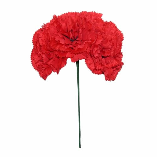 Flor ramo compuesta por 4 claveles medianos para el cabello (ROJO)