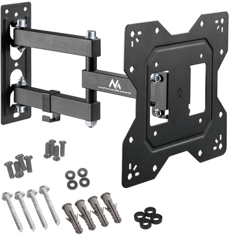 Maclean MC-700N Soporte de Pared para TV OLED/QLED/LCD/LED/Plasma 23-43 Carga máxima hasta 30kg, Compatible con Estándar VESA de 100x100 a 200x200mm