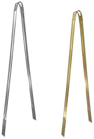UPTALY Pince en acier inoxydable de 45 cm avec manche extra long (1 pièce), argent, grande taille, pince alimentaire, pour barbecue, griller, cuisiner, frire, déplacer le charbon de bois, ramasser les