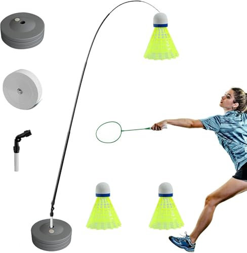 Badminton-Rebound-Trainer für Kinder und Erwachsene, Badminton-Trainingshilfe mit Roboterschläger für Solo-Übung
