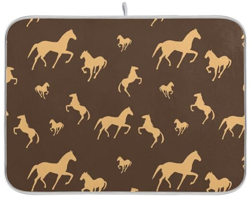 Geschirrtrocknungsmatte Mit Aufhängeschlaufe 41x46cm, Braunes Saugstarke Trockenmatte Schnell Saugfähig Schnelltrocknend Spülbeckenmatte Pflegeleicht Abwaschmatte Für Spüle Küche