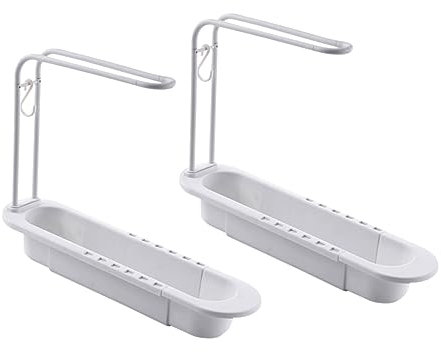 OKUMEYR Soporte De Almacenamiento para Trapos y Esponjas 2 Soportes Retráctiles Escurridor Fregadero Decoración Moderna