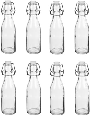mille idee 12 bottiglie bottiglia in vetro 200 ml con tappo meccanico ermetico
