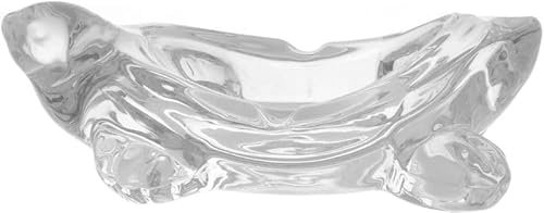 Cenicero de Cristal Transparente con Diseño de Tortuga, Decorativo para Mesa, Sala de Estar, Bar