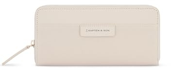 Kapten & Son Geldbörse Damen | Bergen Pro Wallet Large Sandstone | Damen Portemonnaie Groß Beige | Geldbeutel mit 14 Kartenfächern & Kleingeldfach | 10x 20x3 cm