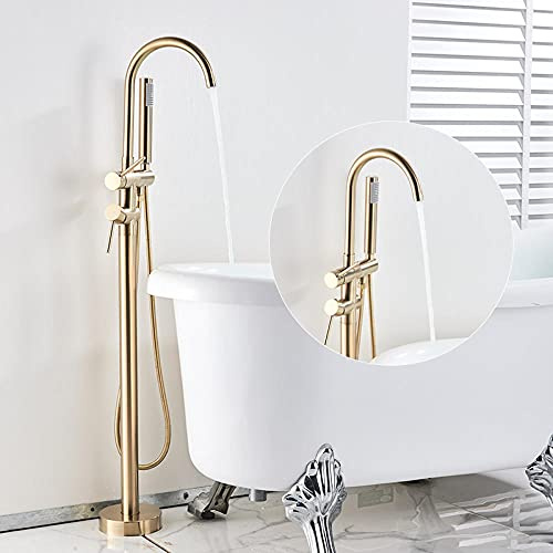 BOSHYUM Robinet de Baignoire sur Pied avec douchette et mitigeur monocommande