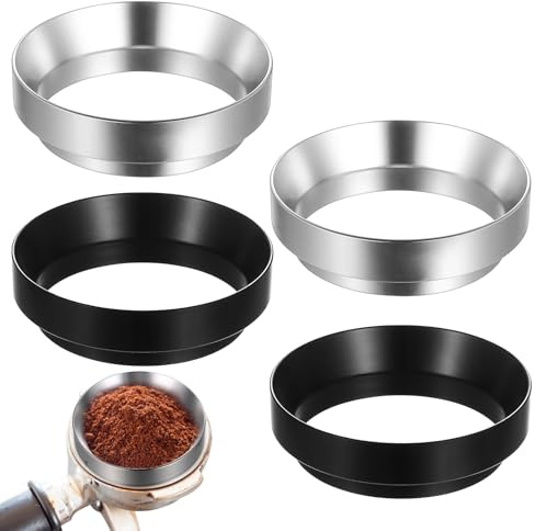 4 Pz Anello Dosatore Caffè Magnetico, 58mm Imbuto Dosatore Caffè MagneticoDosatore Caffe in Polvere in Acciaio Inossidabile, Raccoglitore Polvere per Espresso Macchina da Caffès