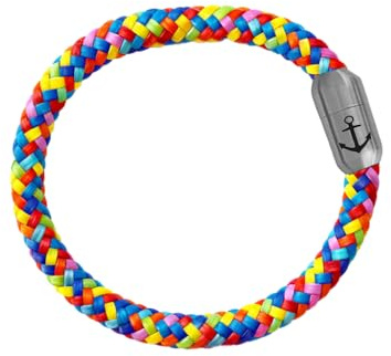 Paris Montana Original Segeltau Armband 8 mm, Boho & Nautik Style, mit Magnetverschluss und Anker-Gravur, Unisex für Damen & Herren