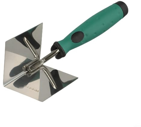 RichVibe Juego de herramientas de esquina de acero inoxidable para paneles de yeso de 90 grados, paletas de ángulo interno externo con mango de goma antideslizante para enlucido y renovación de