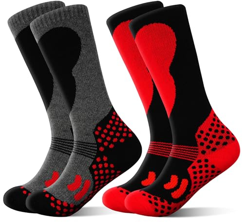 ELUTONG Kids Ski Socks Boys Girls Thermal Thick Warm Winter Cozy Sock for Skiing Snowboarding 2 Pairs