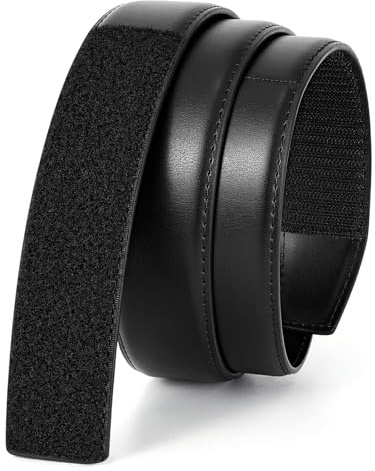 BELTROAD Gürtel Ohne Schnalle Ledergürtel Herren Schwarz, Klettgürte Ohne Löcher Gürtel mit Schnellverschluss, Herrengürtel für Männer Reisen Geschenke, 140cm