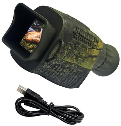 QUXVUIS Dispositivo de visión Nocturna Profesional Monocular Pantalla de 1,5 Pulgadas Batería Litio incorporada 4000ma Alcance 850 NM Sensor IR