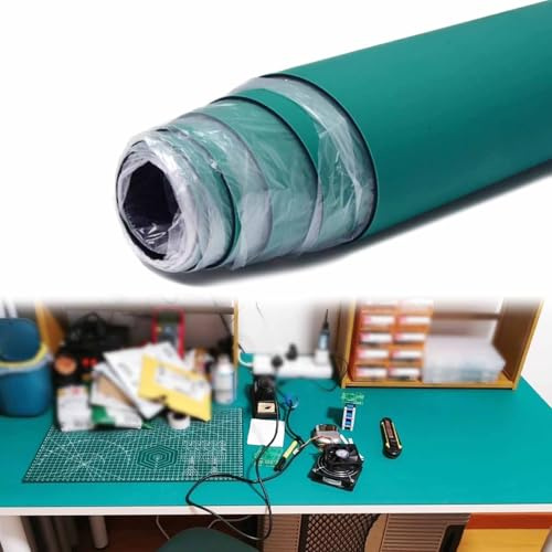 Vibeo Tappeto Gomma Antiscivolo Tappetino Antistatico da 3 mm per Elettronica, Rotolo di Tappetino da Saldatura in Gomma Conduttiva, Tappetino da Banco Antistatico Dissipativo(0.6x3.8m (2x12.5ft))