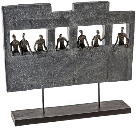 Casablanca - Skulptur Skyline - aus Poly bronzefarbene Figuren H 38 cm