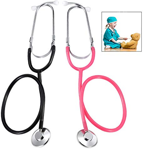 iPobie 2 Pièces Stethoscope Jouet Enfant, Jouet de Stéthoscope de Travail pour Cosplay, Équipements Éducatifs ou de la Pratique