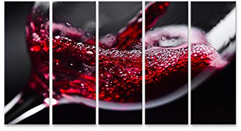 islandburner Tableau sur Toile Verre À Vin Vin Rouge sur Fond Noir Gros Plan Cadre Affiche Poster Murale Tableaux