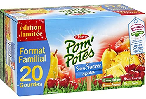 Compote en gourde -Assortiment de saveurs - Sans sucres ajoutés - Format familial 20x90g