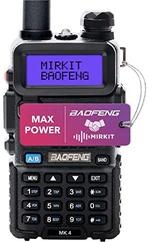 BAOFENG UV MK4 8 Watt Mirkit Radio with 1800 mAh Battery - 10 km Range with Headset - VHF UHF 128 Channels Handheld Radio