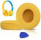 SoloWIT Earpads Cushions Replacement for Beats Solo 2 & Solo 3 Wireless On-Ear Headphones, Ear Pads with Soft Protein Leather, Added Thickness - (Yellow)