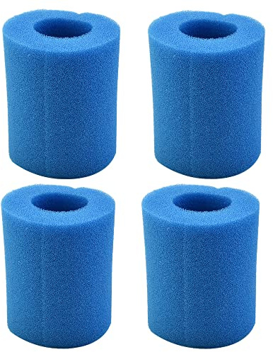 Donkivvy 4 Stück Schwimmbadfilter Schwamm Kartusche kompatibel mit Typ II Schwimmbad 58094