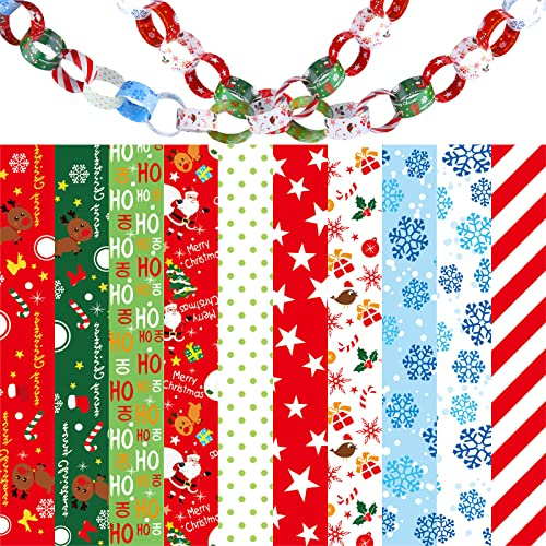 MIAHART B2032MHJJA-2 Weihnachtspapierketten für festliche Papierbastelarbeiten, Papierglieder für Frohe Weihnachten und festliche Party-Dekoration, 600 Stück