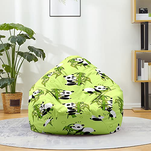 Highdi 3D Cartoon Sitzsack für Erwachsene Ohne Füllung Indoor Outdoor Sitzkissen Waschbarer Weicher Flauschiger Sofabettbezug Gartenkissen Bodenkissen für Wohnzimmer (90x110cm,Panda)