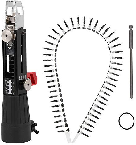 Automatische Schraubenspike Kette Nagelpistole, Elektrische Bohrmaschine Schraubenanzugsausrüstung Holzbearbeitungswerkzeug Magazinschrauber Aufsatz für Polster und Holzbearbeitungsprojekte