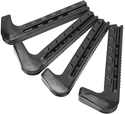 HERCHR Verstellbarer Schlittschuhschutz, 2 Paar Tragbare Schlittschuhkufenabdeckungen, Hockey-Schutz Mit 4 Federn Für Eiskunstlauf-Schlittschuhe(Schwarz)