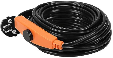 Ansobea Cavo di riscaldamento antigelo, 2 m, 32 W, con termostato, cavo antigelo, riscaldamento tubolare con interruttore automatico, nastro riscaldante per tubi dell'acqua in casa, piscina, stagno