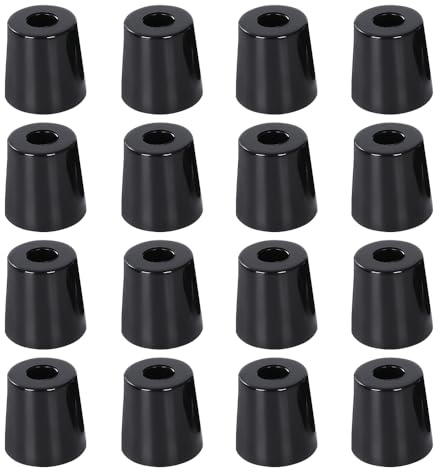 Leliafleury 16 Pcs Rubber Feet Pads Black Rubber Furniture Feet Non Slip Tapered Bumper Pads for Cabinet Tables Chairs Couches Chopping Boards (28 x 23 x 28mm)