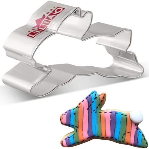 LILIAO Mini Leaping Rabbit Cookie Cutter, 2.8 x 1.6 inch, Stainless Steel