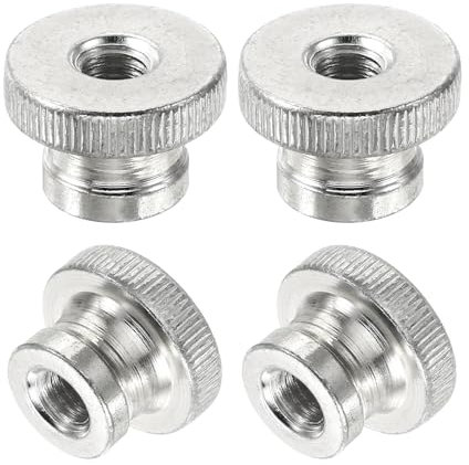 QUARKZMAN Dadi a Farfalla Scanalati, 4 Pezzi Dado M8 in Acciaio al Carbonio con Foro Passante per Parti Stampante 3D, Argento