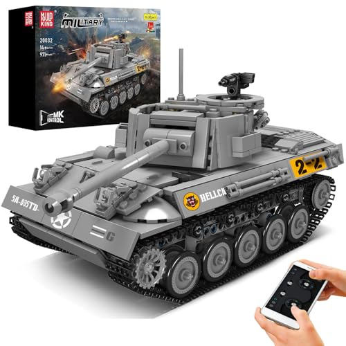 Mould King 20032 MOC M18 Hellcat-Panzer Ferngesteuert mit elektrischem Gyroskop und Sound Technik Transporter Tank, Jagdpanzer Technologie Klemmbausteine Bausatz （971+ pcs）,Designer JMK