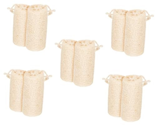 Healeved 10pcs Loofah Dish Sponge Natural Loofah Sponge for Kitchen Cleaning Reusable Scourers Long Handle