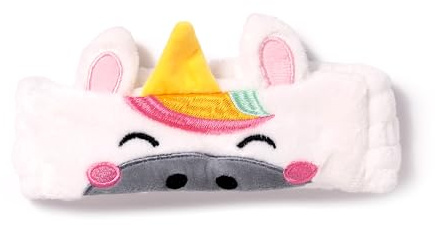 Fascia per Capelli in Peluche - Astra, l'Unicorno - Animali Dolci - Elastico Trucco per Donna, Ragazza Bambina