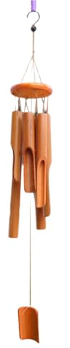 Sizoriruk Carillon di bambù Campanelli Eolici per Esterni Giardino Cortile Decorazione della Casa Campanelli Eolici in Legno di bambù Scuro