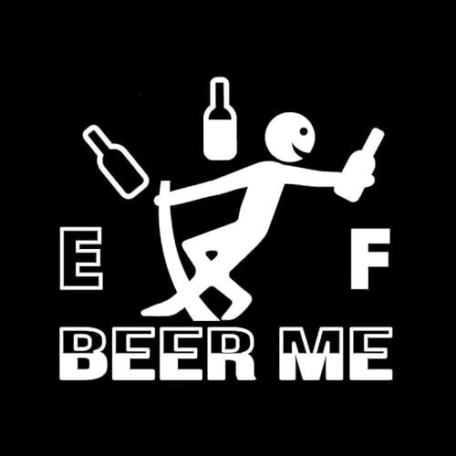 JIFENLI Car Sticker 13.4CM*12CM Beer ME Funny Car Sticker Safety Vinyl Decal Fuel Black/Silver