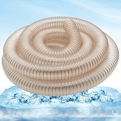 WDFYM 1,2mm Absaugschlauch PU transparent Absauganlage Spiralschlauch schwer entflammbar Flexschlauch - Meterware(Dia-2inch(50mm))