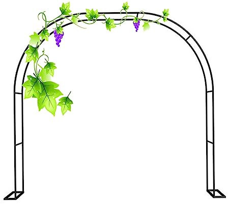Pérgola de jardín de Metal Negro - Arco Ancho para Bodas, Ideal para Plantas trepadoras, pérgola Exterior, Enrejado de Rosas y decoración para Fiestas, 350 cm de Ancho x 220 cm de Alto