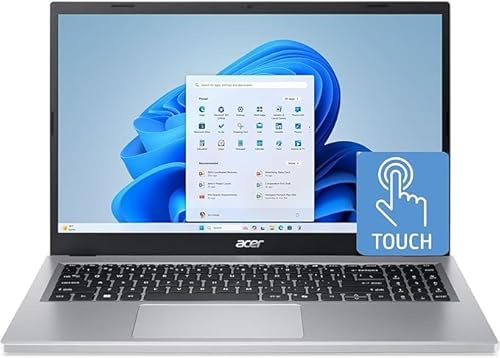 acer Aspire Go Ordinateur portable à écran tactile Full HD FHD IPS de 15,6, processeur AMD Ryzen 5-7520U Quad-Core | LPDDR5 8 Go | SSD NVMe 512 Go | Wi-Fi 6 | Windows 11 Home, argent