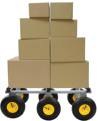 HUOMMGS Transportroller Rollbrett Schwerlast Rollbretter Transport 100 x 56 x 34cm Möbelhund mit 6 Rollen Bis 544KG Möbelroller Professionell Rollwagen Transporthilfe für Logistik, Lager (Grau)