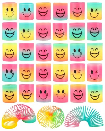 IMALPQPP 30 Unidades de Detalles cumpleaños niños y Regalos cumpleaños, espirales de Colores, resortes arcoíris y Juguetes pequeños, Fiestas, Celebraciones y sorpresas Creativas.