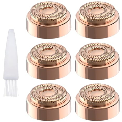 6 Pcs Replacement Heads, Facial Hair Remover Heads with Cleaning Brush Flawless Compatible with Finishing Touch Flawless Gen 2 Facial Hair Removal Tool, Smooth Safe Gentle Hair Removal for Women